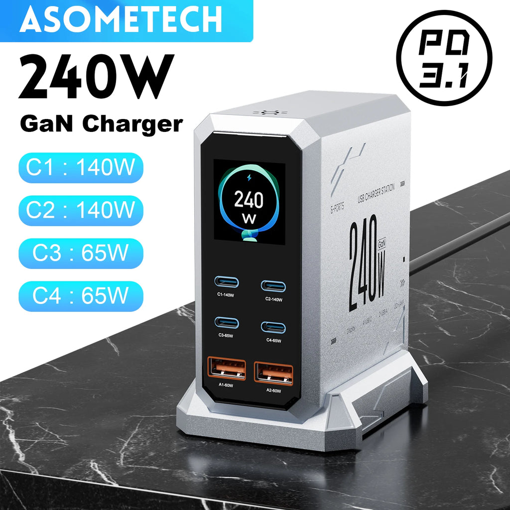 240W GaN 6-Port Fast Charger